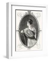 Portrait of Madame Recamier (1777-1849) Engraved by Antoine Auguste Ernest Hebert (1817-1908)-Eugene Joseph Viollat-Framed Giclee Print