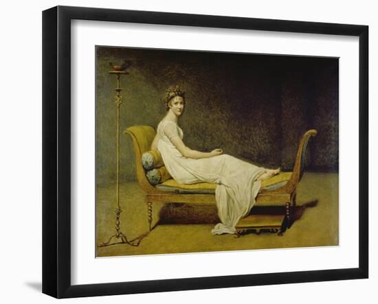Portrait of Madame Récamier, 1800-Jacques-Louis David-Framed Giclee Print