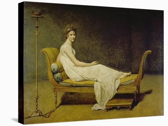 Portrait of Madame Récamier, 1800-Jacques-Louis David-Stretched Canvas