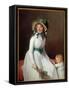 Portrait of Madame Seriziat, Sister of the Wife of the Artist with Her Son Emile Painting by Jacque-Jacques Louis David-Framed Stretched Canvas