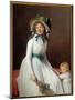 Portrait of Madame Seriziat, Sister of the Wife of the Artist with Her Son Emile Painting by Jacque-Jacques Louis David-Mounted Giclee Print