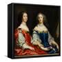 Portrait of Madeleine D'angennes and Catherine D'angennes.-Justus van Egmont-Framed Stretched Canvas