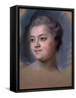 Portrait of Mademoiselle De Chastagner De Lagrange-Maurice-quentin De La Tour-Framed Stretched Canvas