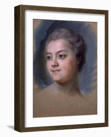 Portrait of Mademoiselle De Chastagner De Lagrange-Maurice-quentin De La Tour-Framed Giclee Print