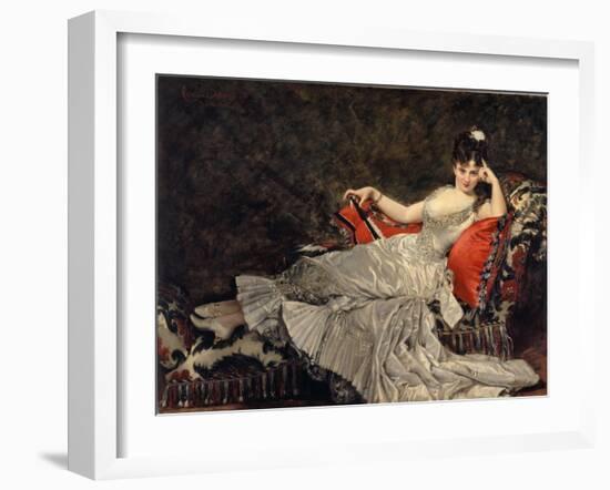 Portrait of Mademoiselle De Lancey-Charles Émile Auguste Carolus-Duran-Framed Giclee Print