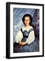 Portrait of Mademoiselle Romaine Lancaux-Pierre-Auguste Renoir-Framed Art Print