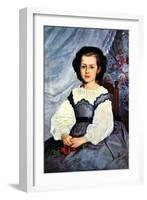 Portrait of Mademoiselle Romaine Lancaux-Pierre-Auguste Renoir-Framed Art Print