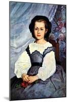 Portrait of Mademoiselle Romaine Lancaux-Pierre-Auguste Renoir-Mounted Art Print