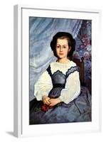 Portrait of Mademoiselle Romaine Lancaux-Pierre-Auguste Renoir-Framed Art Print