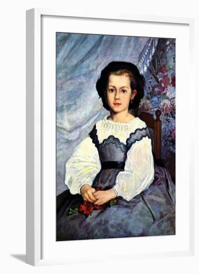 Portrait of Mademoiselle Romaine Lancaux-Pierre-Auguste Renoir-Framed Art Print