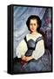 Portrait of Mademoiselle Romaine Lancaux-Pierre-Auguste Renoir-Framed Stretched Canvas