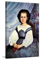 Portrait of Mademoiselle Romaine Lancaux-Pierre-Auguste Renoir-Stretched Canvas