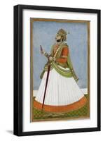 Portrait Of Maharaja Jagat Singh Of Jaipur (R.1803-1818)-null-Framed Giclee Print