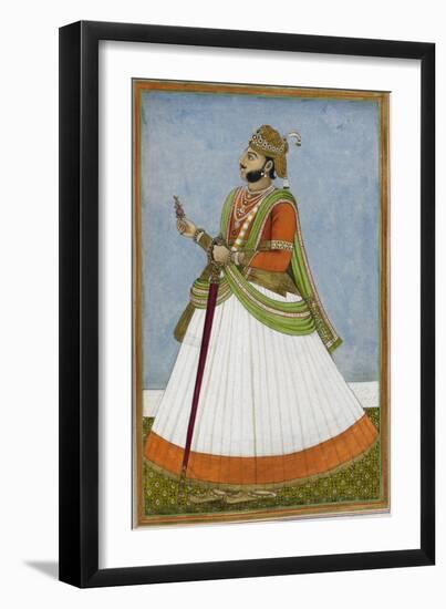 Portrait Of Maharaja Jagat Singh Of Jaipur (R.1803-1818)-null-Framed Giclee Print