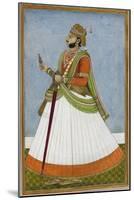 Portrait Of Maharaja Jagat Singh Of Jaipur (R.1803-1818)-null-Mounted Giclee Print