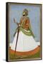 Portrait Of Maharaja Jagat Singh Of Jaipur (R.1803-1818)-null-Framed Stretched Canvas