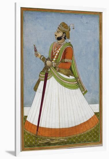 Portrait Of Maharaja Jagat Singh Of Jaipur (R.1803-1818)-null-Framed Giclee Print