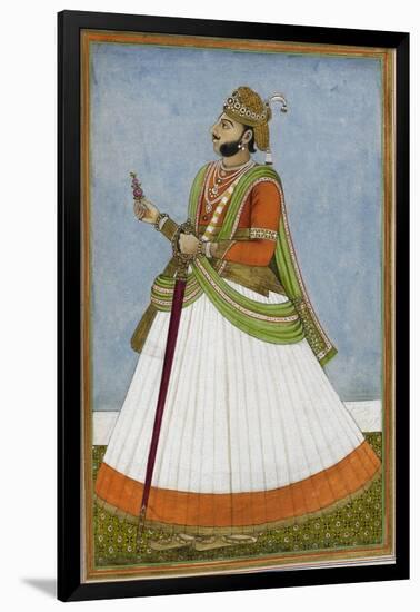 Portrait Of Maharaja Jagat Singh Of Jaipur (R.1803-1818)-null-Framed Giclee Print