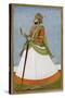 Portrait Of Maharaja Jagat Singh Of Jaipur (R.1803-1818)-null-Stretched Canvas