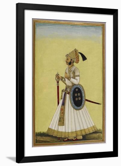 Portrait Of Maharaja Ratan Singh Of Bikaner (R.1831-1852)-null-Framed Giclee Print