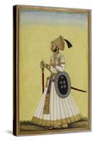 Portrait Of Maharaja Ratan Singh Of Bikaner (R.1831-1852)-null-Stretched Canvas