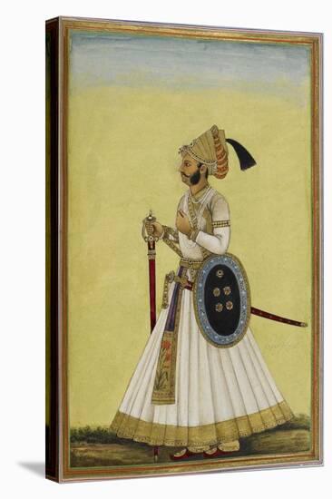 Portrait Of Maharaja Ratan Singh Of Bikaner (R.1831-1852)-null-Stretched Canvas