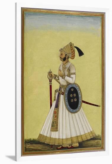 Portrait Of Maharaja Ratan Singh Of Bikaner (R.1831-1852)-null-Framed Giclee Print