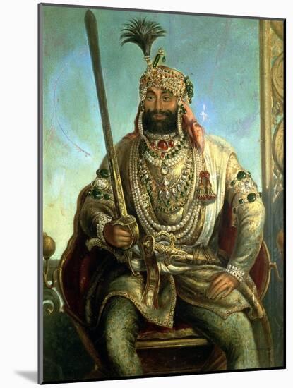 Portrait of Maharaja Sher Singh, in Regal Dress, C.1850-August Theodor Schoefft-Mounted Giclee Print