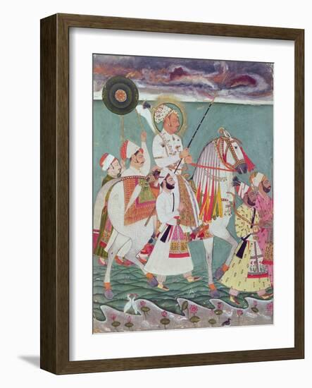 Portrait of Maharajah Ajit Singh of Jodhpur (1678-1724) (Gouache on Paper)-Indian-Framed Giclee Print