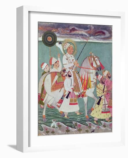 Portrait of Maharajah Ajit Singh of Jodhpur (1678-1724) (Gouache on Paper)-Indian-Framed Giclee Print