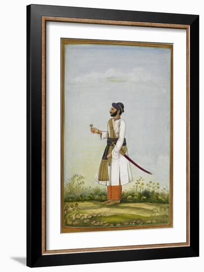 Portrait Of Maharav Raja Bakhtavar Singh Of Alwar (R.1790-1815)-null-Framed Giclee Print