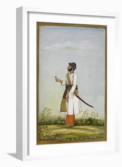 Portrait Of Maharav Raja Bakhtavar Singh Of Alwar (R.1790-1815)-null-Framed Giclee Print