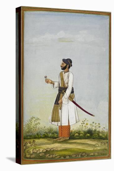 Portrait Of Maharav Raja Bakhtavar Singh Of Alwar (R.1790-1815)-null-Stretched Canvas