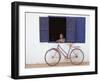 Portrait of Man Looking Out of Window, Vang Vieng, Laos-Ian Trower-Framed Premium Photographic Print