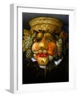 Portrait of Man Made of Fruit-Giuseppe Arcimboldo-Framed Art Print