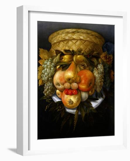 Portrait of Man Made of Fruit-Giuseppe Arcimboldo-Framed Art Print
