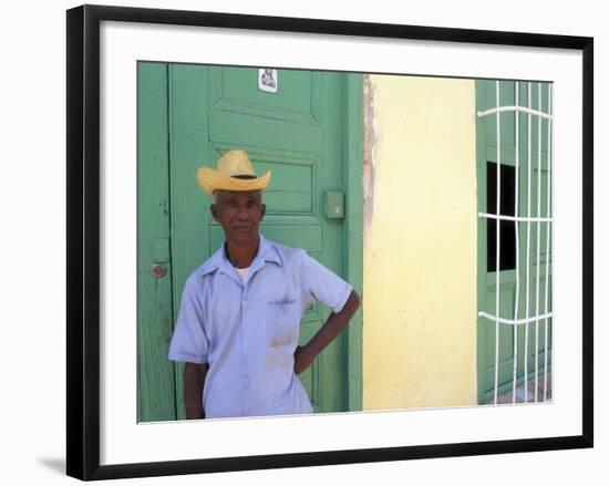 Portrait of Man, Old Colonial Village, Trinidad, Cuba-Bill Bachmann-Framed Photographic Print