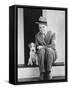 Portrait of Man with Puppy-null-Framed Stretched Canvas