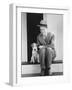 Portrait of Man with Puppy-null-Framed Photo