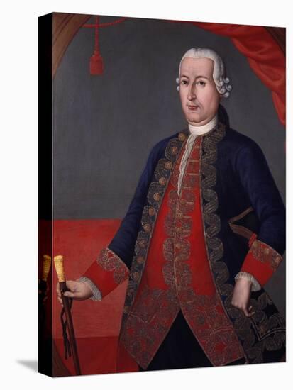 Portrait of Manuel Maldonado, Viceroy of New Grenada in Mid-18th Century, South America-null-Stretched Canvas