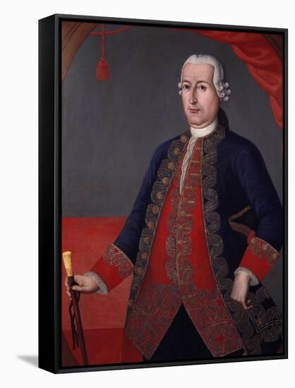 Portrait of Manuel Maldonado, Viceroy of New Grenada in Mid-18th Century, South America-null-Framed Stretched Canvas