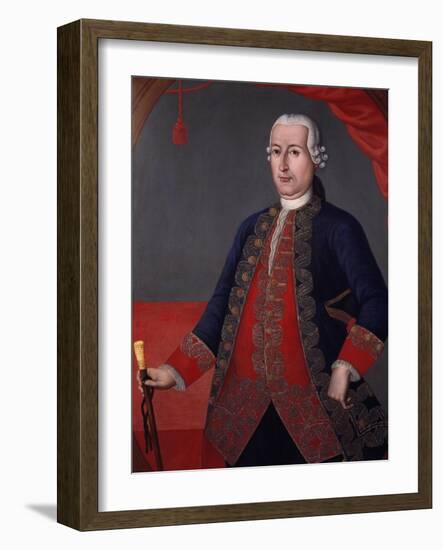 Portrait of Manuel Maldonado, Viceroy of New Grenada in Mid-18th Century, South America-null-Framed Giclee Print