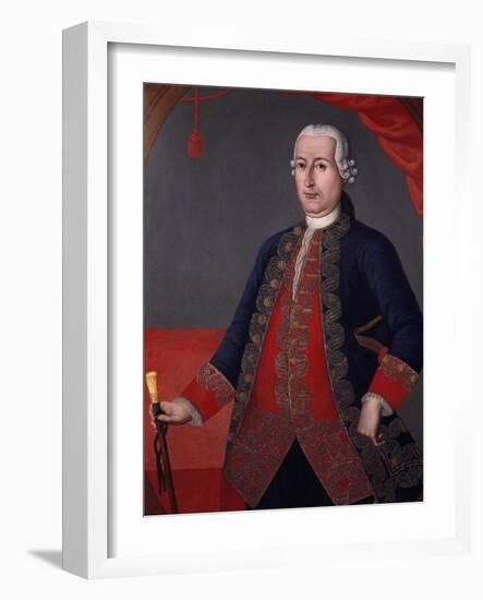 Portrait of Manuel Maldonado, Viceroy of New Grenada in Mid-18th Century, South America-null-Framed Giclee Print