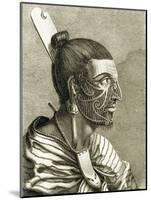 Portrait of Maori Man with Moko-null-Mounted Giclee Print