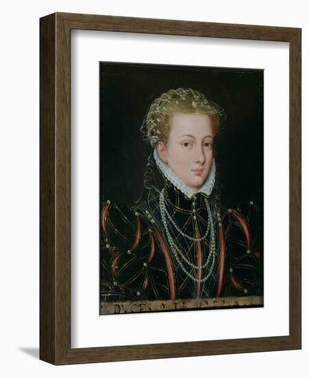 Portrait of Margaret, Duchess of Parma (1522-86), Regent of the Netherlands 1559-67-Francois Clouet-Framed Giclee Print