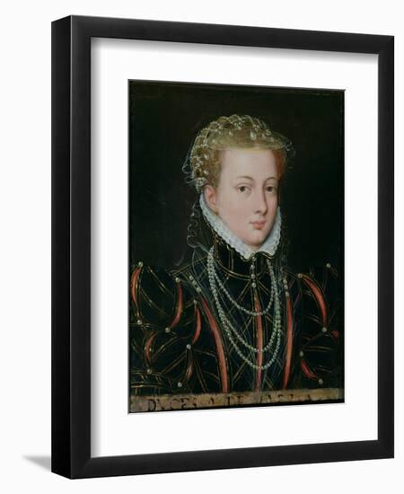 Portrait of Margaret, Duchess of Parma (1522-86), Regent of the Netherlands 1559-67-Francois Clouet-Framed Giclee Print