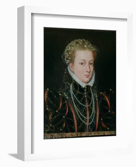 Portrait of Margaret, Duchess of Parma (1522-86), Regent of the Netherlands 1559-67-Francois Clouet-Framed Giclee Print