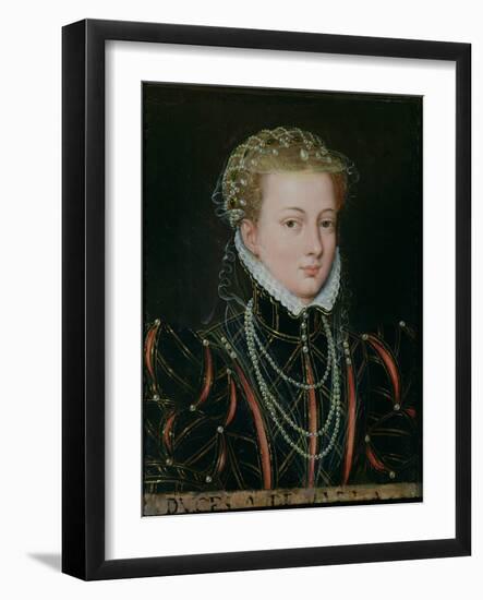 Portrait of Margaret, Duchess of Parma (1522-86), Regent of the Netherlands 1559-67-Francois Clouet-Framed Giclee Print