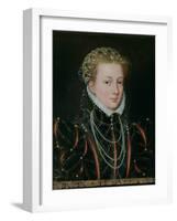 Portrait of Margaret, Duchess of Parma (1522-86), Regent of the Netherlands 1559-67-Francois Clouet-Framed Giclee Print