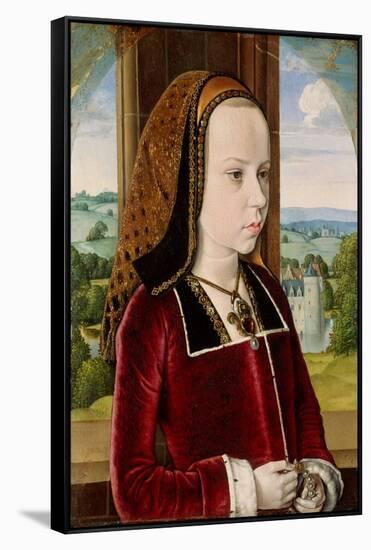 Portrait of Margaret of Austria, c.1490-Master of Moulins-Framed Stretched Canvas